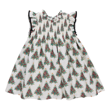 Load image into Gallery viewer, Girls Stevie Christmas Dress – Vintage Trees | Holiday Party Dress by Pink Chicken