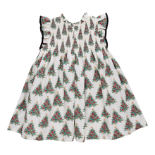 Load image into Gallery viewer, Girls Stevie Christmas Dress – Vintage Trees | Holiday Party Dress by Pink Chicken