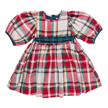 Load image into Gallery viewer, Girls Ruby Dress - Holiday Tartan Pink Chicken