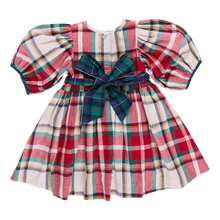 Load image into Gallery viewer, Girls Ruby Dress - Holiday Tartan Pink Chicken