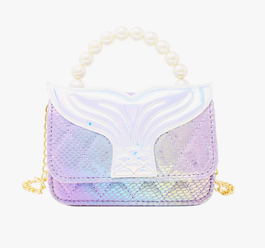 Mermaid Tail Pearl Handle Bag - Purple