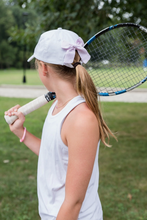 Load image into Gallery viewer, Girls Embroidered Tennis Racket Baseball Hat with Bow