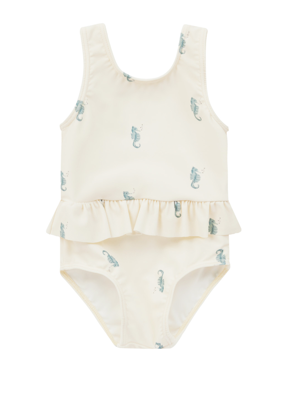Skirted One Piece Seahorse Print