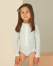 Load image into Gallery viewer, Rash Guard One Piece Seafoam Check
