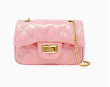Load image into Gallery viewer, Classic Quilted Sparkle Mini Purse - Bubblegum