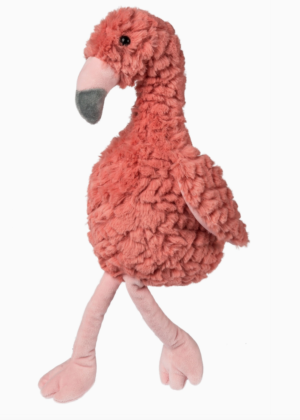 Fluffy Coral Flamingo Plush Stuffed Toy