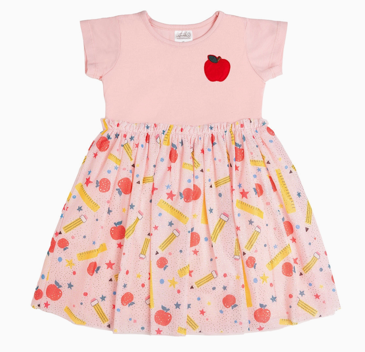back to school mini dress School Days Back to School Short Sleeve Tutu Dress 7/8Y