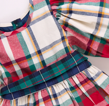 Load image into Gallery viewer, Girls Ruby Dress - Holiday Tartan Pink Chicken