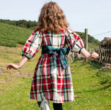 Load image into Gallery viewer, Girls Ruby Dress - Holiday Tartan Pink Chicken