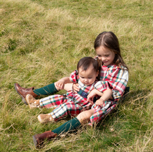 Load image into Gallery viewer, Baby Girl Ruby Jumper - Holiday Tartan Pink Chicken