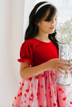 Load image into Gallery viewer, Kids Rose Dress is Valentine Print