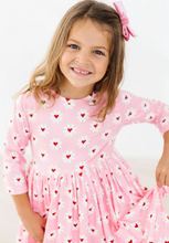 Load image into Gallery viewer, Daisy Delight Girls Pocket Twirl Dress - Valentine