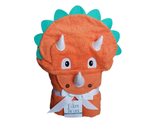 Load image into Gallery viewer, Kids Triceratops Hooded Towel