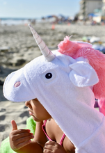 Load image into Gallery viewer, Kids Hooded Unicorn Towel