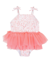 Load image into Gallery viewer, Girls By the Seaside Tulle Skirted Tie Shoulder One Piece