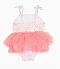 Load image into Gallery viewer, Girls By the Seaside Tulle Skirted Tie Shoulder One Piece