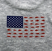 Load image into Gallery viewer, Fish American Flag Graphic Boys Tee