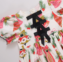 Load image into Gallery viewer, Girls Hermoine Holiday Dress – Holly Bells | Christmas Party Dress by Pink Chicken