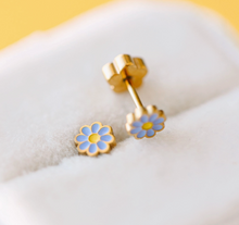 Load image into Gallery viewer, Girl Small Daisy Screw Back Earring - Periwinkle