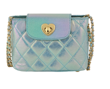 Load image into Gallery viewer, Quilted handbag with heart-shaped clasp on a white background