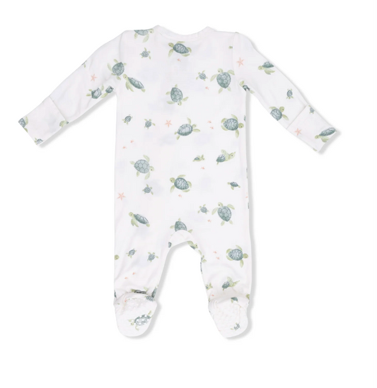 Sea Turtle 2 Way Zip Baby Footie