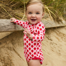Load image into Gallery viewer, Girls Arden Long Sleeve Strawberry Swim Suit
