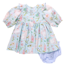 Load image into Gallery viewer, Baby Girl Brooke Dress Set with Botanical Bunnies