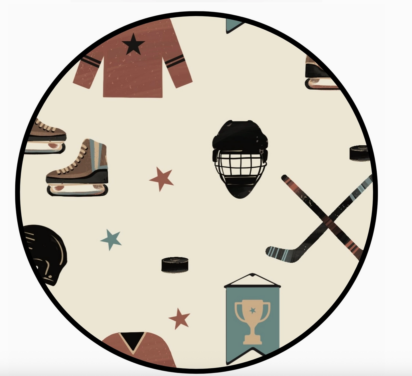 Emerson and Friends Hat Trick Hockey print bamboo pajamas set featuring a cozy, stylish sleepwear ensemble for hockey fans.