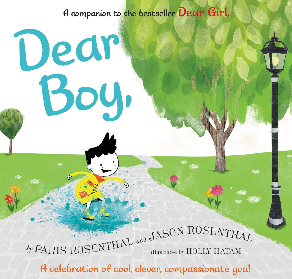 Cover of "Dear Boy: A Celebration of Cool, Clever, Compassionate You!" hardcover picture book by Flora Ottimer featuring colorful illustrations.