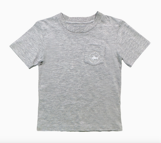 American flag graphic boys' T-shirt by Saltwater Boys Company featuring a fish design on a casual short-sleeve tee.