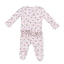 Load image into Gallery viewer, Edith's Rose Garden 2 Way Ruffle Back Zipper Footie