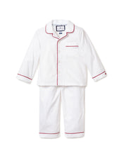 Load image into Gallery viewer, Kids White with Red Piping Twill Pajama Set