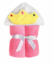 Load image into Gallery viewer, Kids Pink Princess Hooded Towel