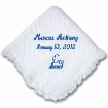 Load image into Gallery viewer, Monogrammed Cotton Carriage Throw