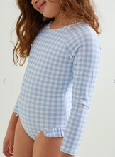 Load image into Gallery viewer, GIngham Rashguard One Piece - Oasis Blue
