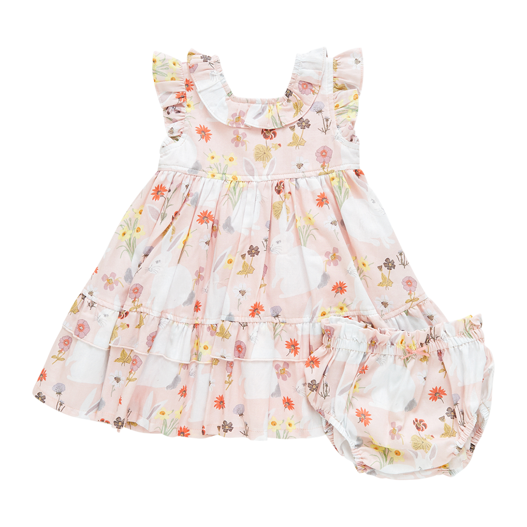 Baby Girl Judith Dress in Rabbit Garden by Pink Chicken - Easter Collection