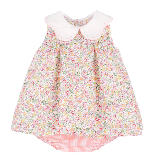 Sophie & Lucas Bloomie Bunch floral print dress with colorful flower pattern, sleeveless design, and lightweight fabric.