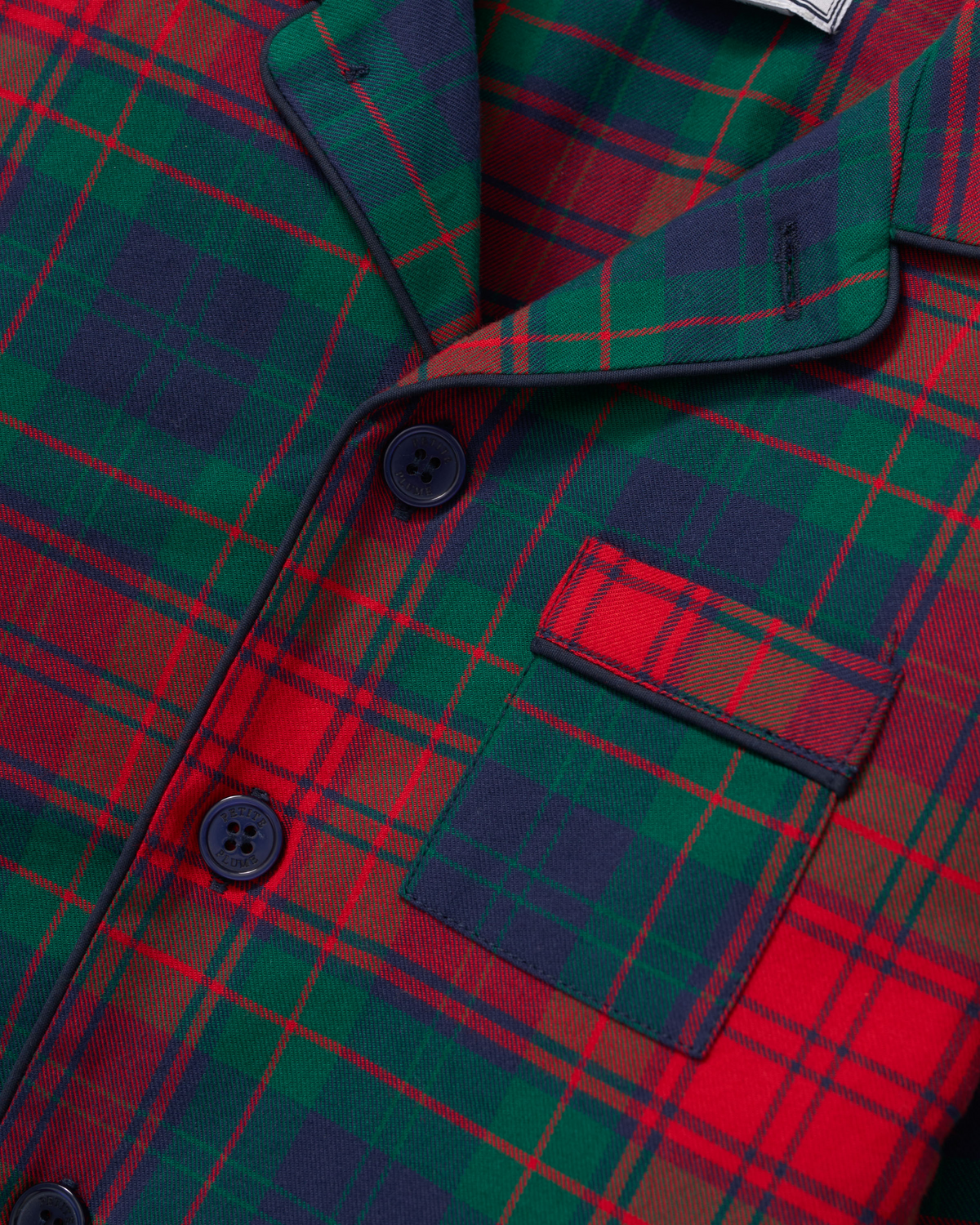 Children's twill pajama set in St. James tartan by Petite Plume, featuring a cozy top and matching pants.