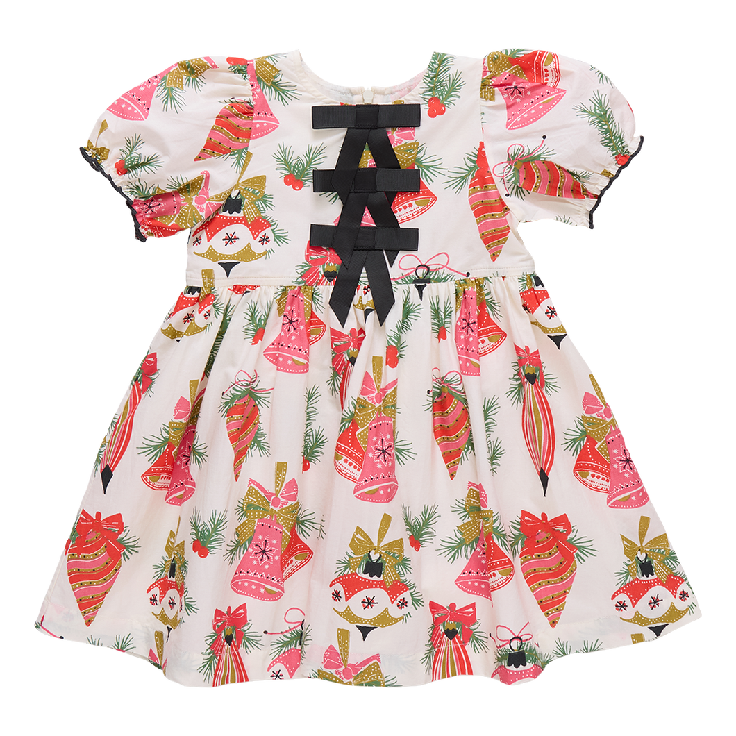 Girl Hermoine Holiday Dress - Holly Bells