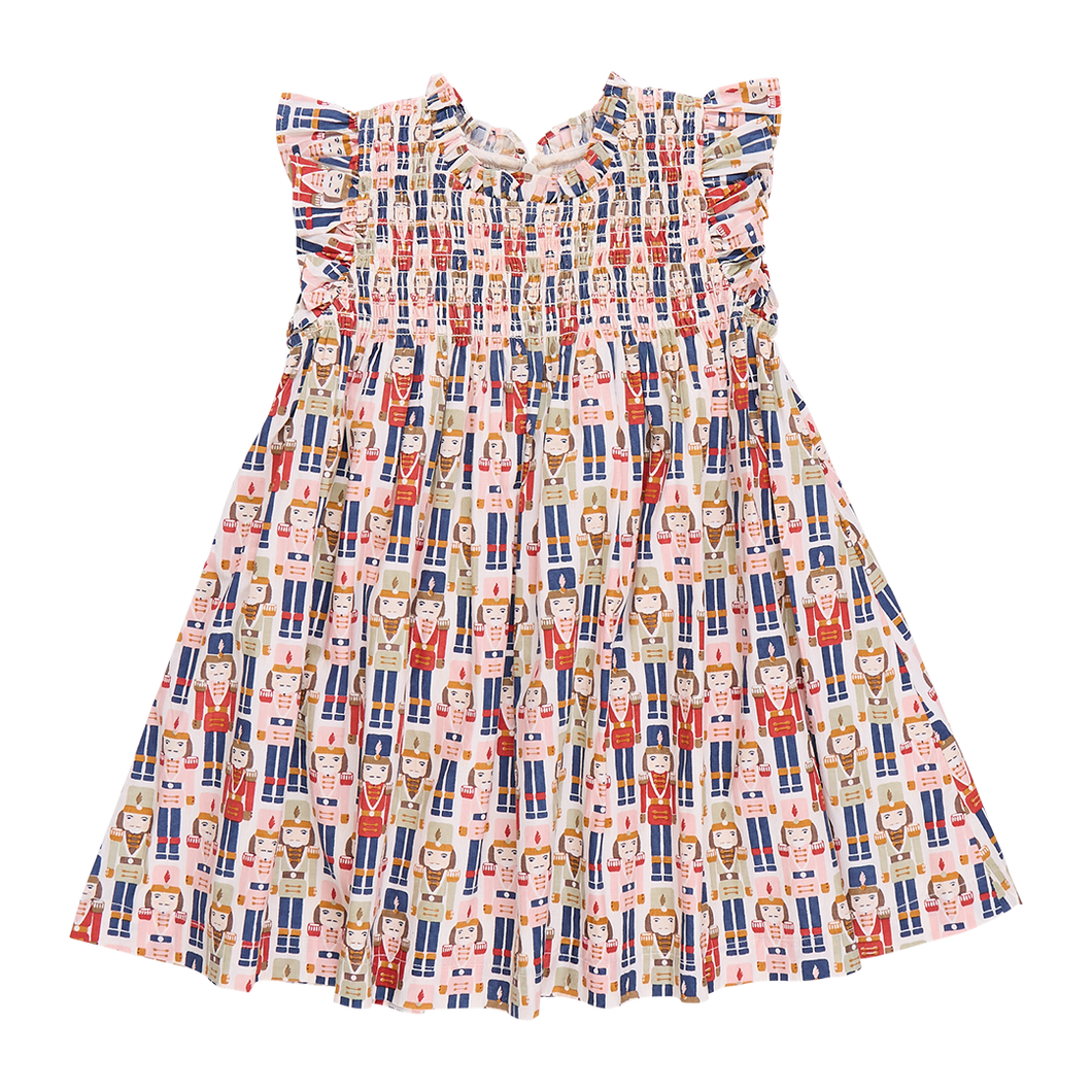 Girls Stevie Dress in Vintage Nutcracker by Pink Chicken