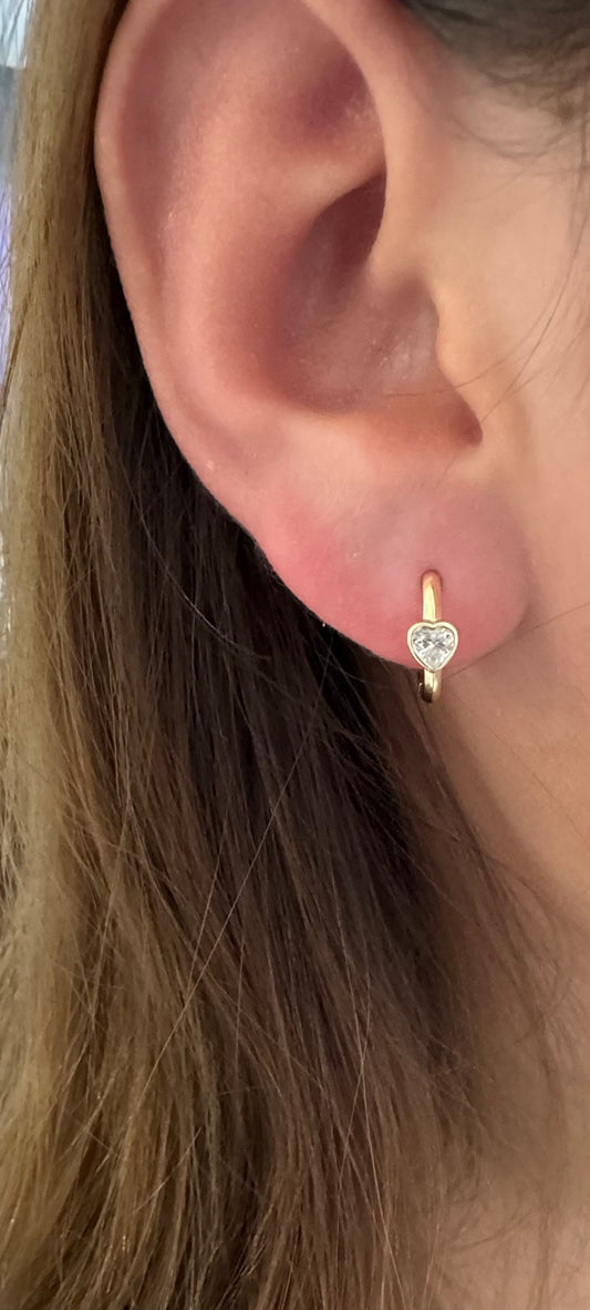 Kids Heart Hoop Earrings in silver by Jack and Jewelz, featuring small heart-shaped hoops for children.