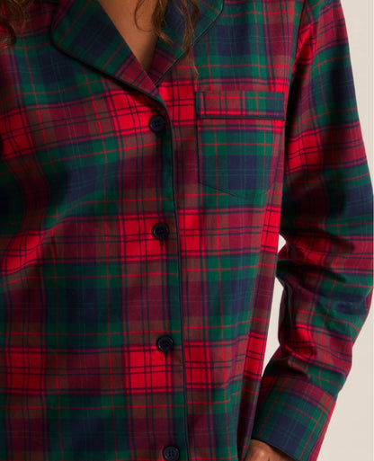 Women's Brushed Twill Pajama Set in St. James Tartan