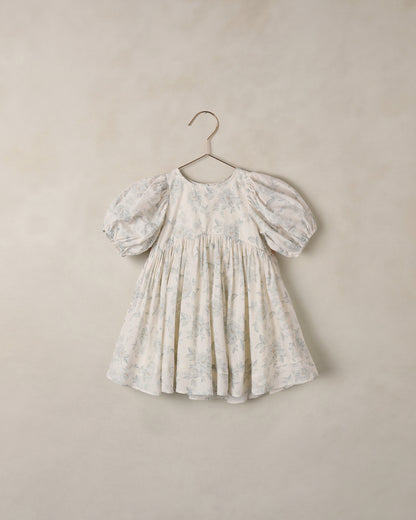 Noralee Luna Dress Mist with English Rose floral print in ivory, showcasing a lightweight, elegant summer dress with floral details.