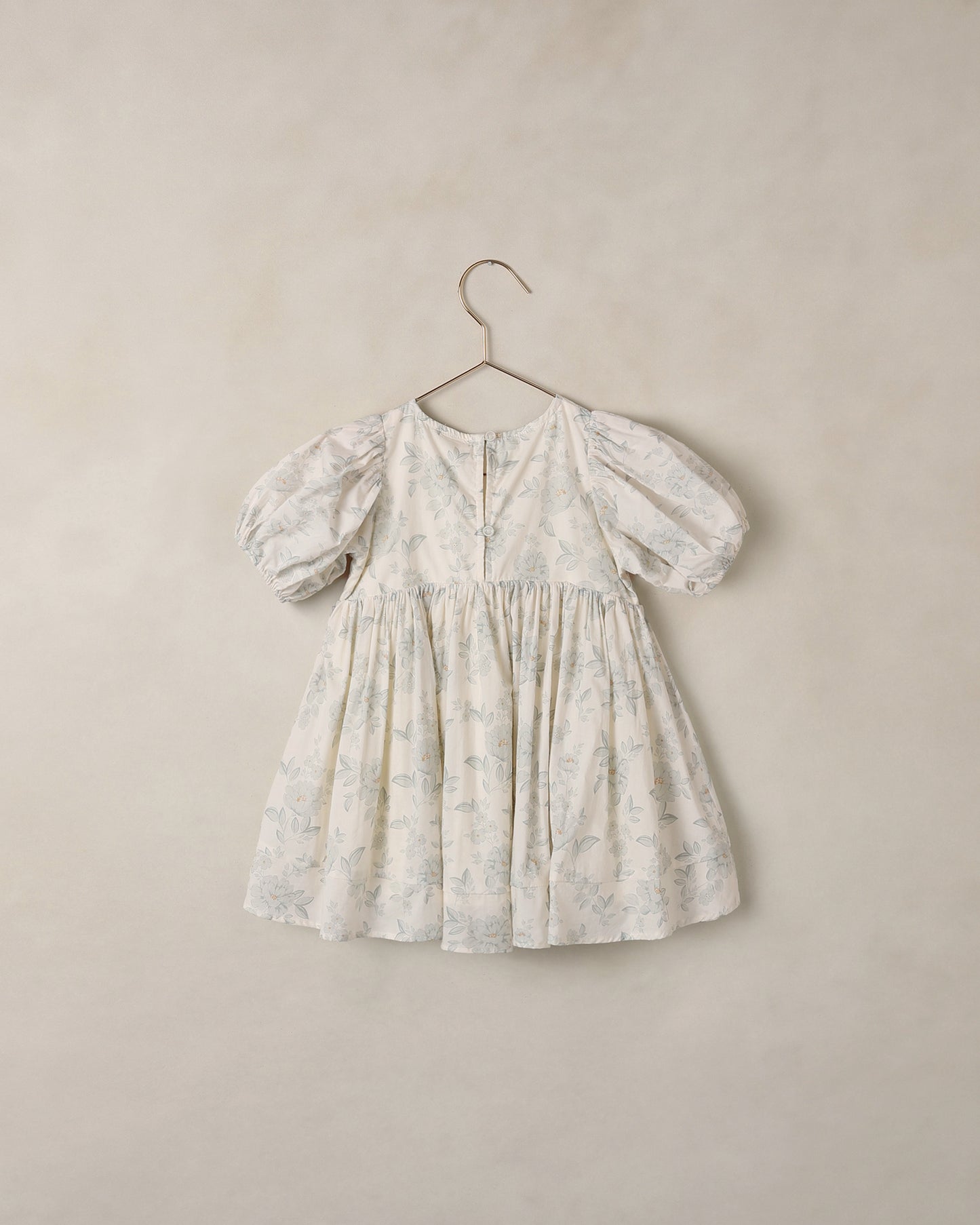 Noralee Luna Dress Mist with English Rose floral print in ivory, showcasing a flowing dress with delicate rose patterns.