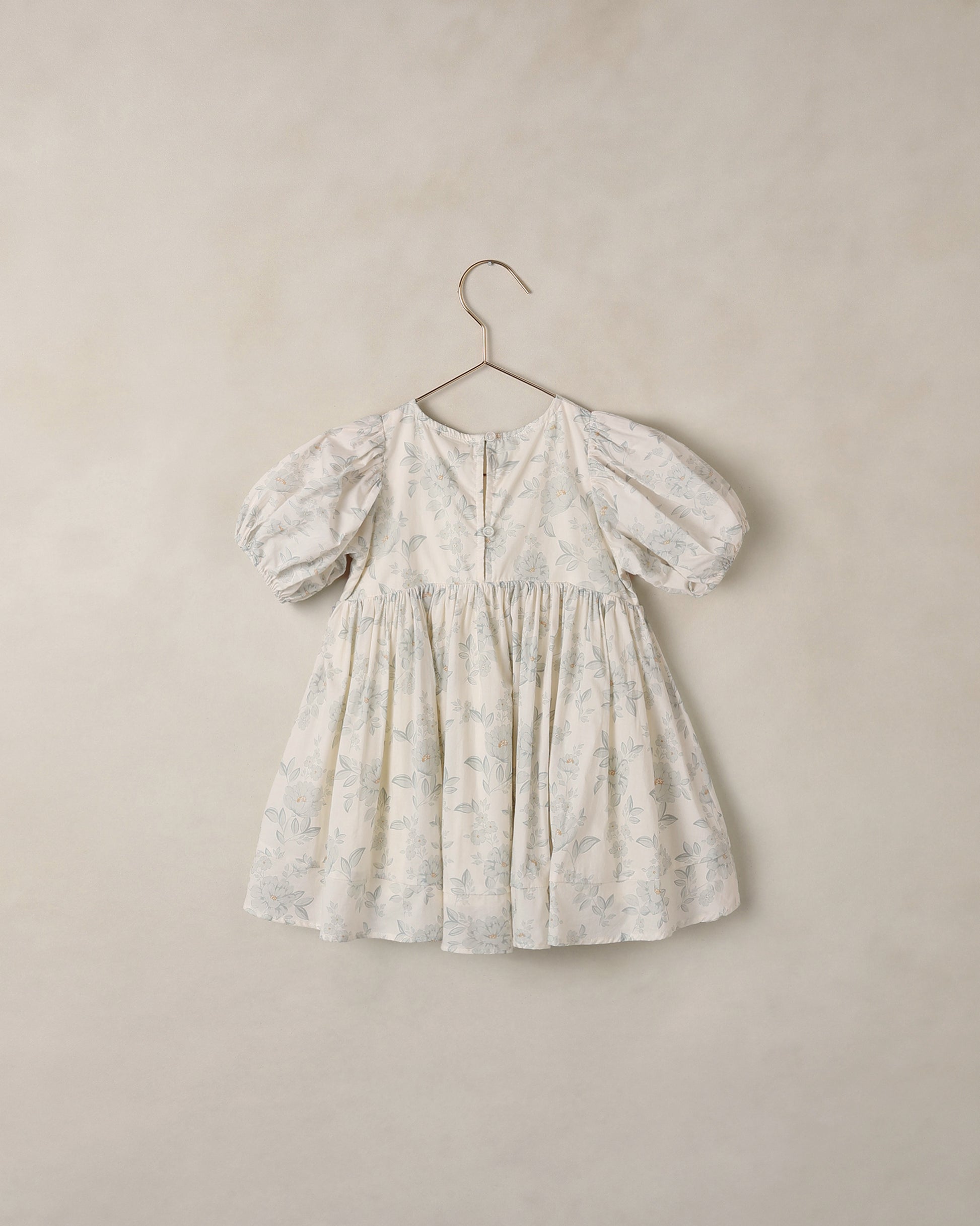 Noralee Luna Dress Mist with English Rose floral print in ivory, showcasing a flowing dress with delicate rose patterns.