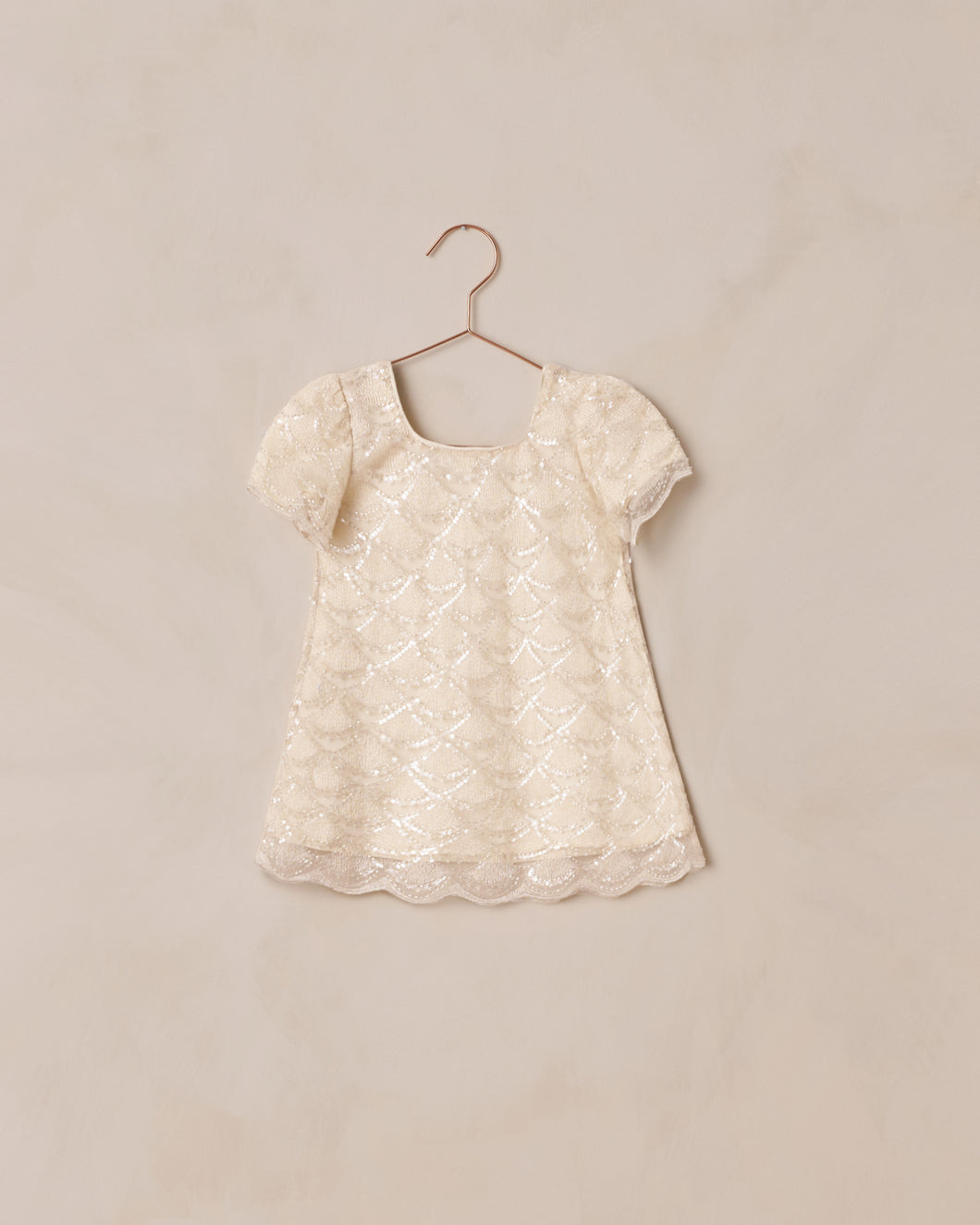 Daisy Beaded Dress - Silver Metallic