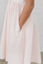 Load image into Gallery viewer, Puff Dress in Candy Stripe Pink and White
