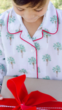 Load image into Gallery viewer, Kids Festive Palm Button Down Pajama Set
