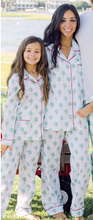 Load image into Gallery viewer, Women&#39;s Festival Palm Print Button Down Pajama Set
