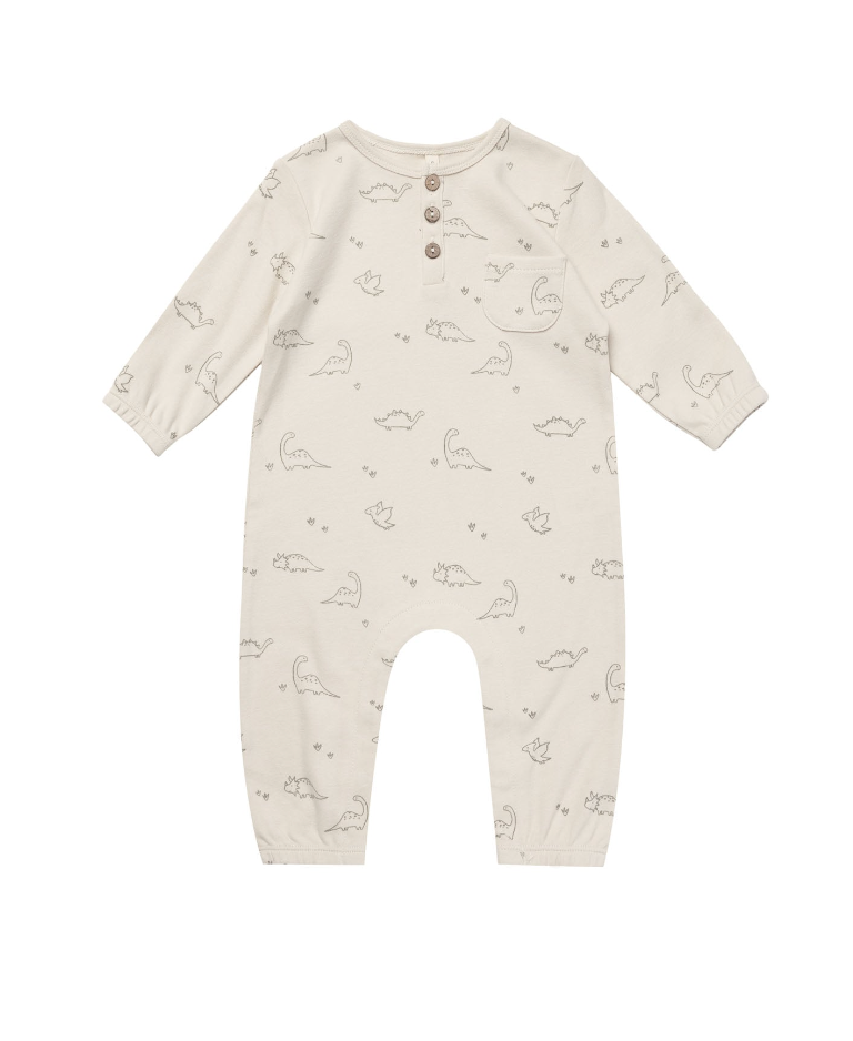 Long Sleeved Baby Dino Jumpsuit